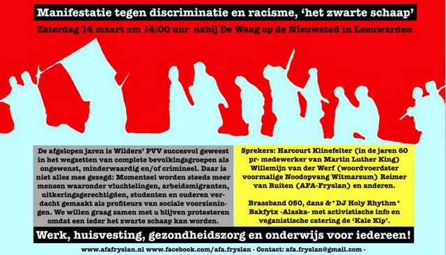 Manifestatie het Zwarte Schaap op 14 maart 2015
